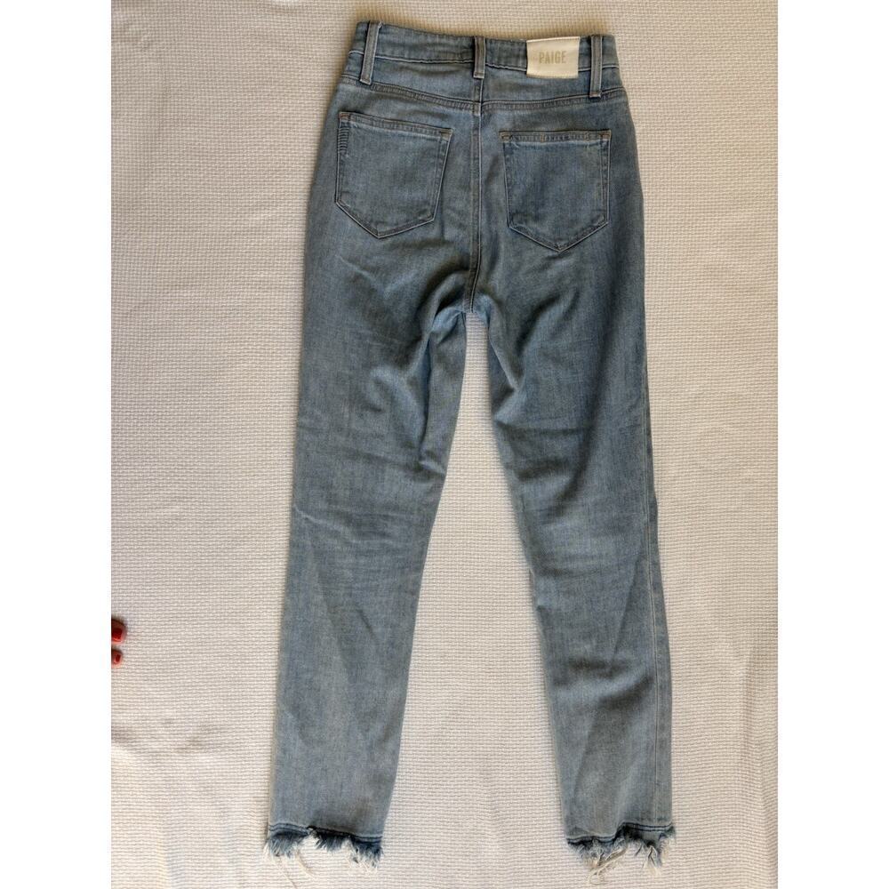 Paige Jeans 25 Sarah Slim Moka Distressed Raw Hem Classic Minimal Festival - Picture 6 of 13